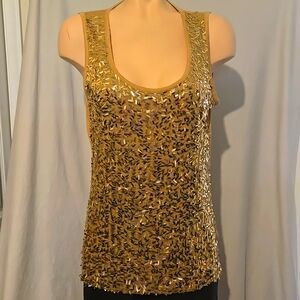 Jones New York Gold-studded fabric dressy tank top